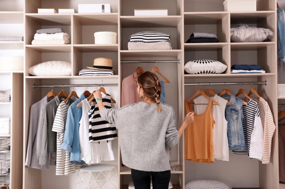 dressing en bois ouvert